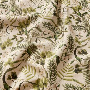 Decor Fabric Half Panama wild plants – natural, 