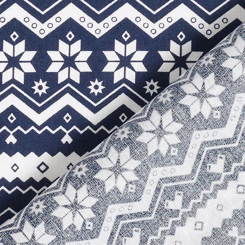 Cotton Poplin Norwegian pattern – midnight blue,  image number 4