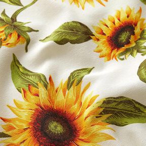 Decorative fabric Canvas Sunflowers – natural/sunglow, 
