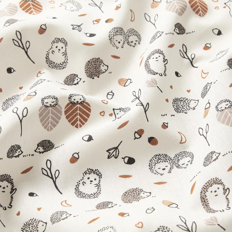 Cotton Poplin Hedgehog on the move – offwhite,  image number 2