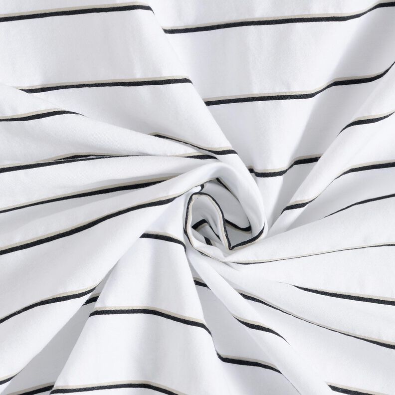 Wide stripes cotton blend – white/black,  image number 3