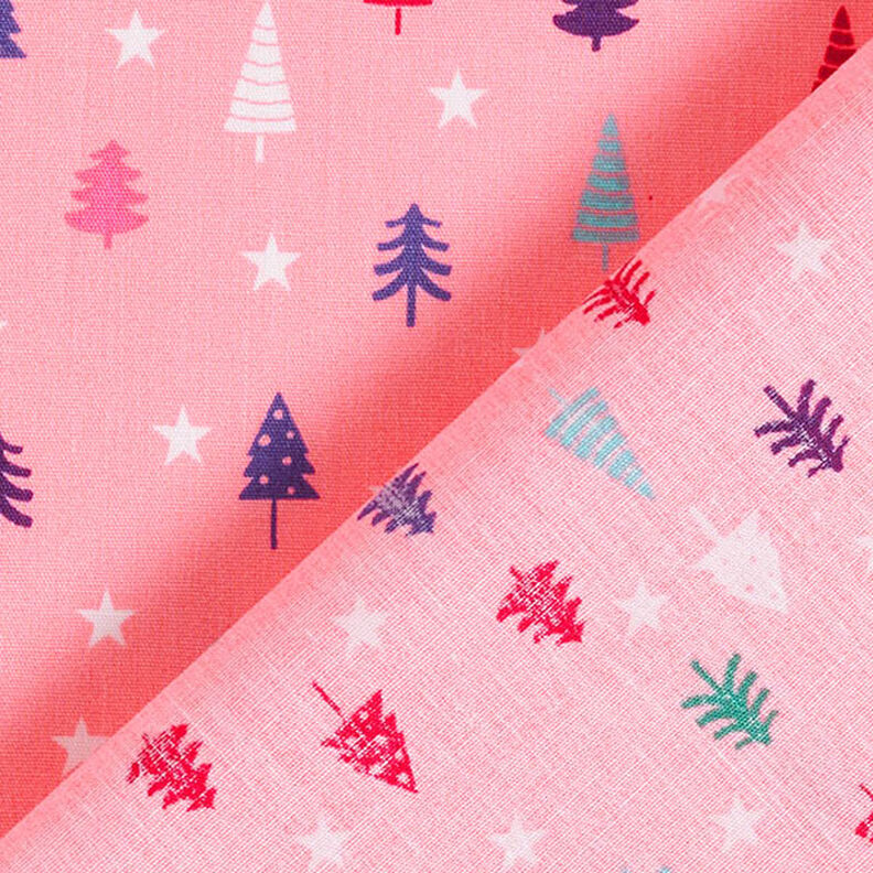 Cotton Poplin Mini Fir Trees – pink/white,  image number 4