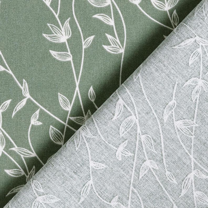 Cotton Poplin Leafy Vines – reed,  image number 4