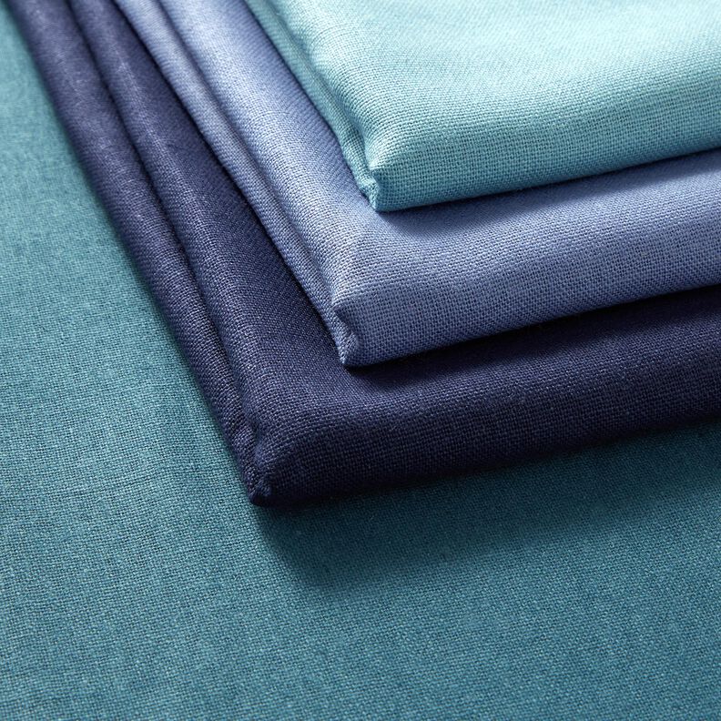 pure heavy linen Plain – ocean blue,  image number 4