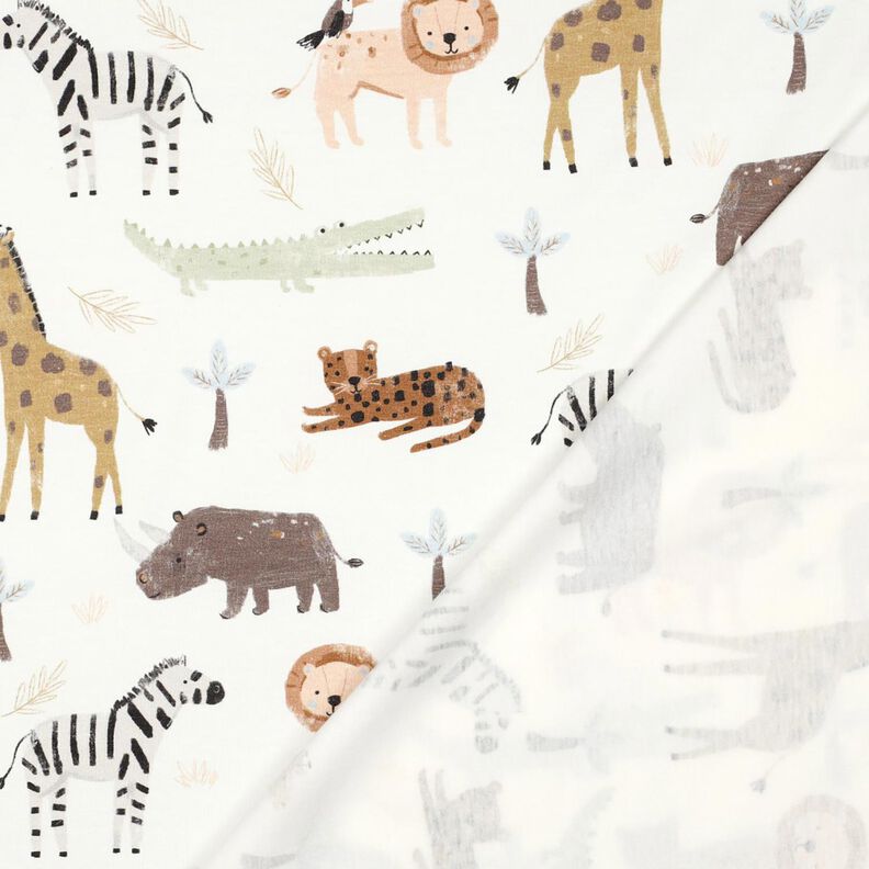 Cotton Jersey Steppe Animals Digital Print | Poppy Fabrics – ivory/dark brown, image number 4