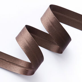 Bias binding Satin [20 mm] – dark brown, 