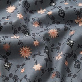 Cotton Poplin Scandi tree decorations – slate grey, 