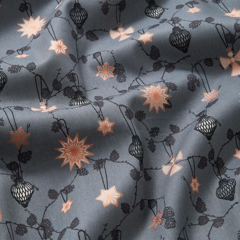 Cotton Poplin Scandi tree decorations – slate grey, image number 2