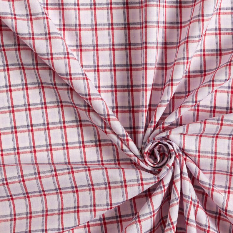 Shirt fabric offset check – white/navy blue, image number 3