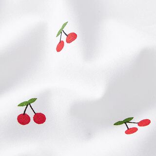 Cotton Poplin cherries – white, 