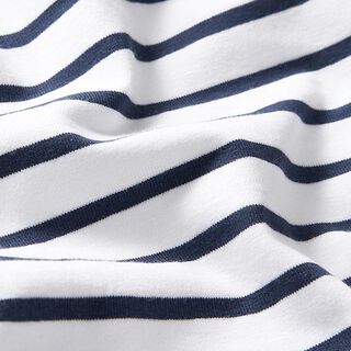 Narrow & Wide Stripes Cotton Jersey – white/navy blue, 
