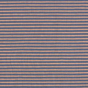 Narrow Stripes Cotton Jersey – copper/denim blue, 