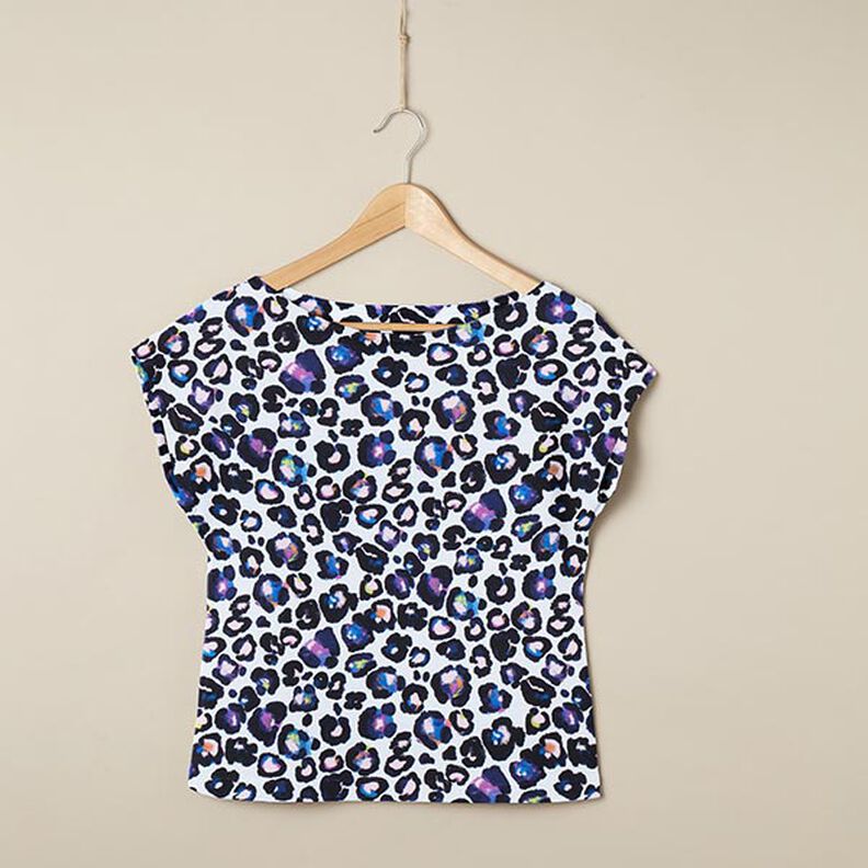 Cotton Jersey Neon Leopard Print Digital Print – offwhite,  image number 7