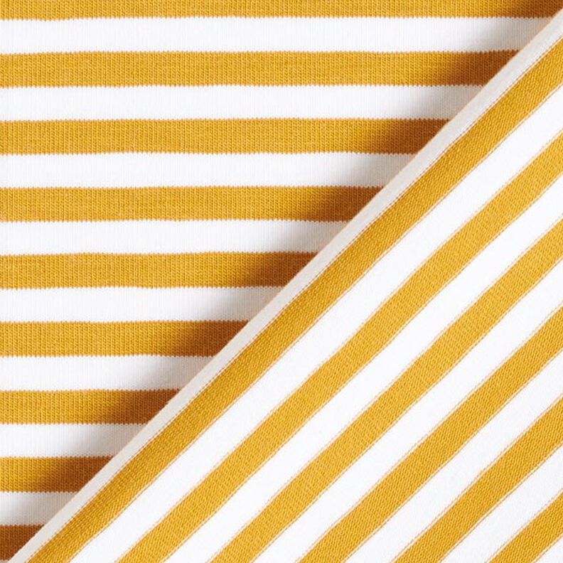 Cotton Jersey Narrow Stripes – mustard/white,  image number 7