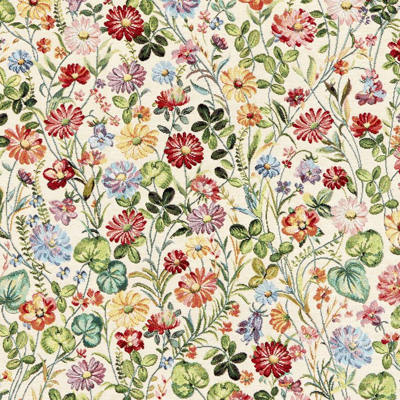 Decor Fabric Tapestry Fabric cheerful flower garden – light beige/green,  image number 1
