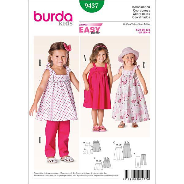Baby - Pinafore Dress / Pants, Burda 9437,  image number 1