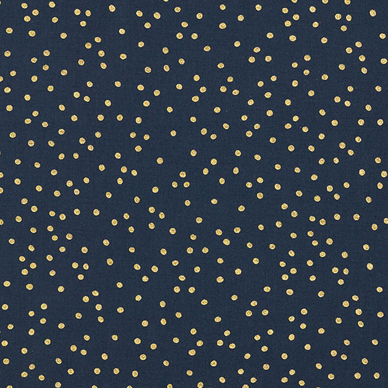 Cotton Poplin Fine Dots – midnight blue/gold, image number 1