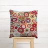 Decor Fabric Tapestry Fabric Colourful Circles – light beige/carmine,  thumbnail number 7