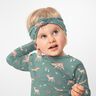 GOTS French Terry Bear, deer, squirrel Digital Print – dark green,  thumbnail number 5