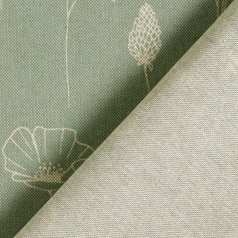 Decor Fabric Half Panama Delicate Flowers – reed,  image number 4