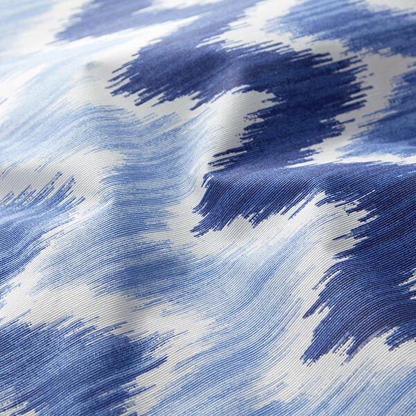 Ikat print coated cotton – blue/white,  image number 2