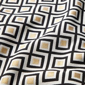 Decor Fabric Jacquard Art Deco Diamonds – offwhite/gold, 