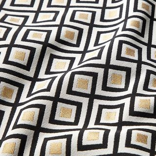 Decor Fabric Jacquard Art Deco Diamonds – offwhite/gold, 