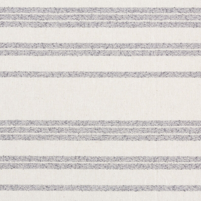 Decor Fabric Half Panama Woven stripes – steel blue/natural,  image number 1