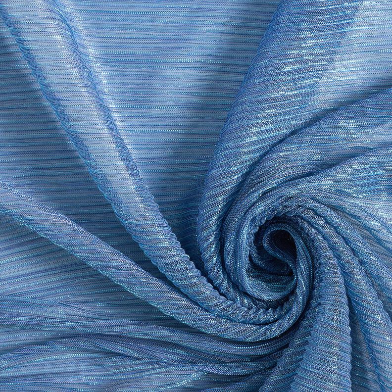 Transparent pleated glitter stripes – blue,  image number 3