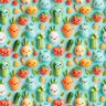 Cotton Poplin happy clay vegetables Digital Print – aqua blue,  thumbnail number 1