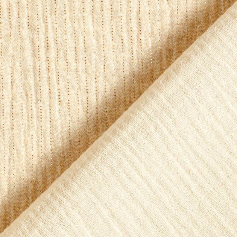 Double Gauze/Muslin Linen Blend Glitter Dots – cream, image number 4