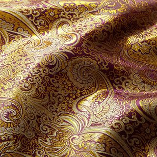 Garment jacquard, metallic paisley – lilac/gold, 
