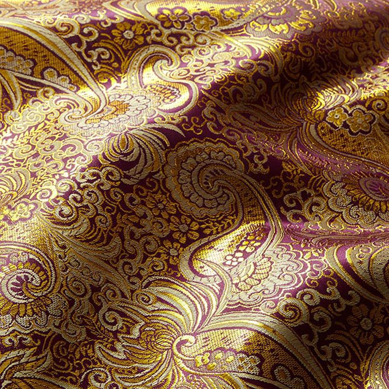 Garment jacquard, metallic paisley – lilac/gold,  image number 2