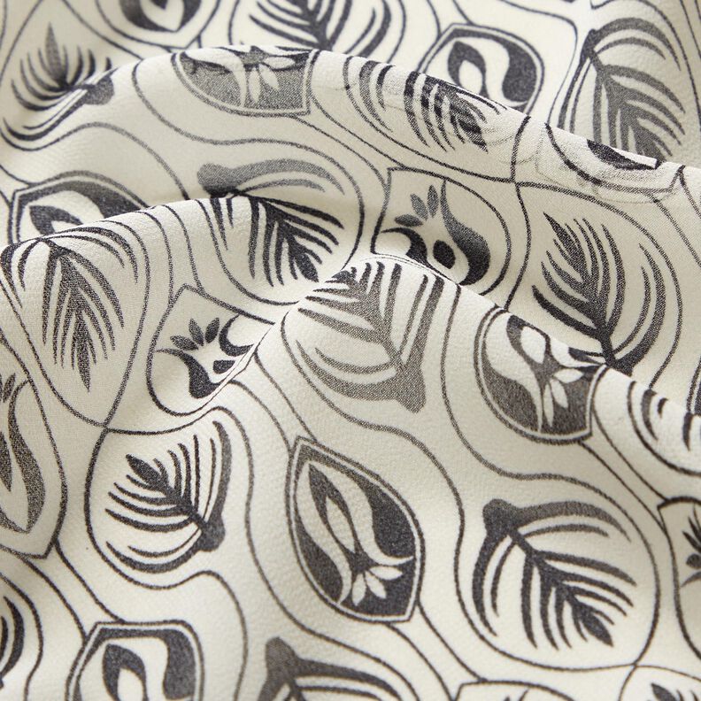 Chiffon Art Deco print – black/white,  image number 2