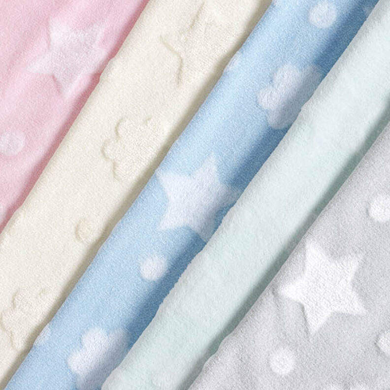 Cosy Fleece Stars and Flowers – light blue,  image number 5