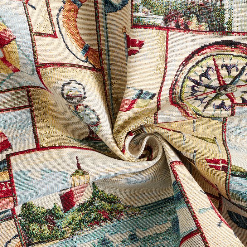 Decor Fabric Tapestry Fabric nautical collage – light beige/light blue,  image number 3