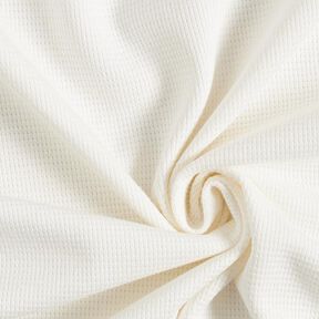Mini Cotton waffle jersey Plain – white | Remnant 70cm, 