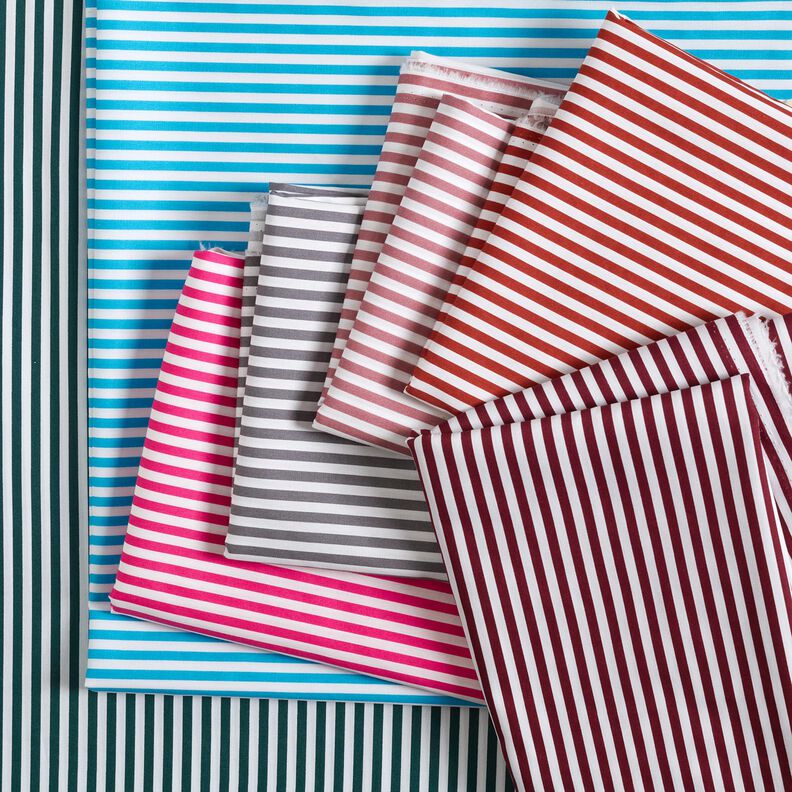 Cotton Poplin narrow stripes – hollyhock/white,  image number 5