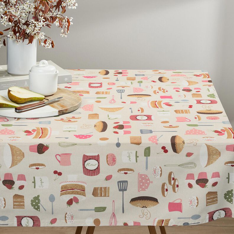 Decor Fabric Half Panama cakes and tarts – light beige/pink, image number 8