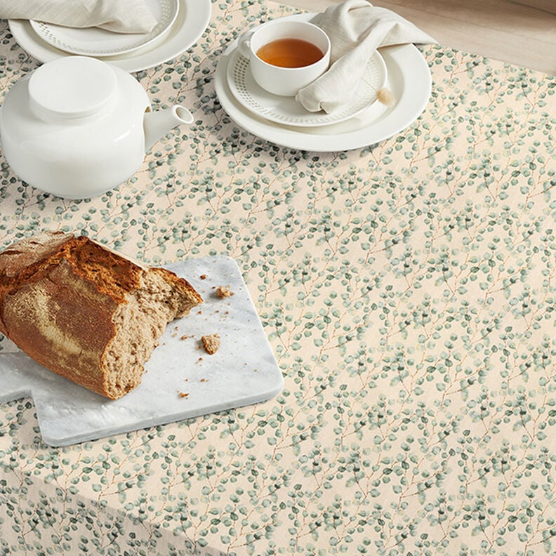 Decorative half Panama fabric Mini eucalyptus – reed/natural,  image number 8