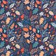 Decor Fabric Half Panama Autumn leaves – navy blue,  thumbnail number 1
