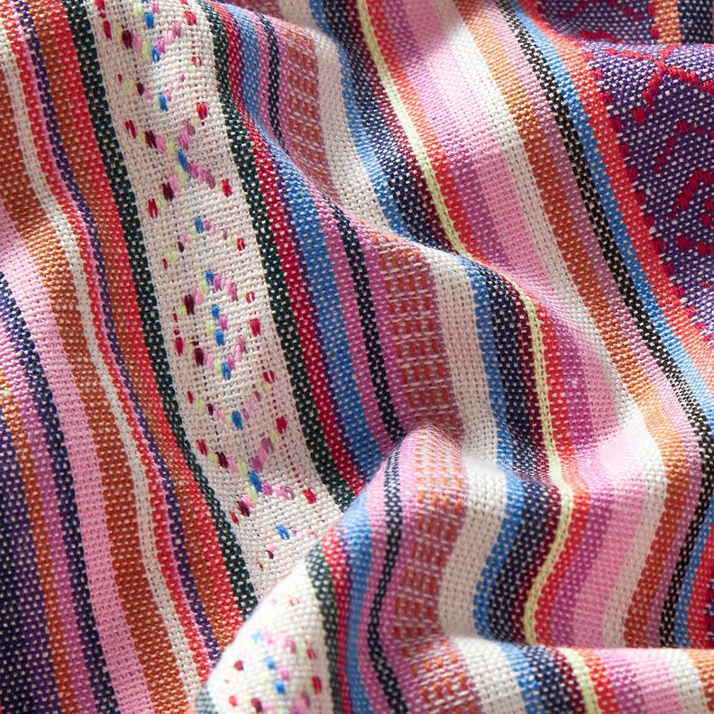 Decor Fabric Jacquard Pastel stripes – pink/lilac,  image number 2