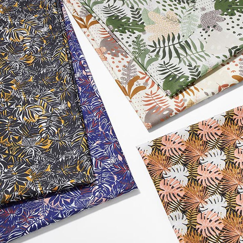 Cotton Cretonne Abstract Jungle Plants – terracotta/apricot,  image number 5
