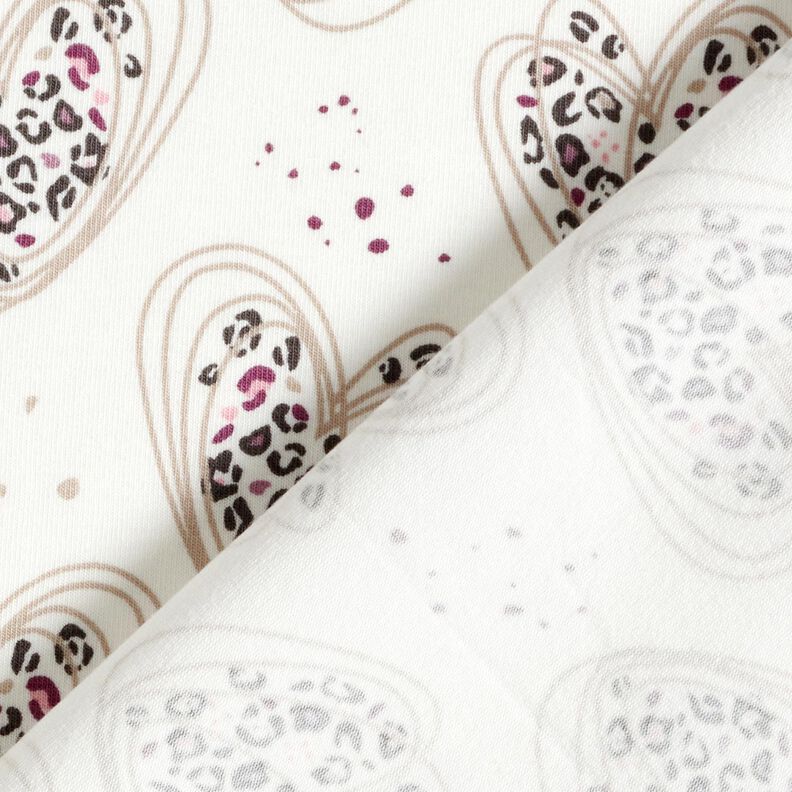 Cotton Jersey leopard print hearts – ivory,  image number 4