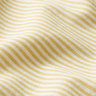 Cotton Viscose Blend stripes – curry yellow/offwhite | Remnant 100cm, 
