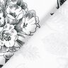 Decor Fabric Half Panama picturesque flowers – white/black,  thumbnail number 4