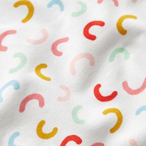 Brushed Sweatshirt Fabric Colourful Arches – white, 