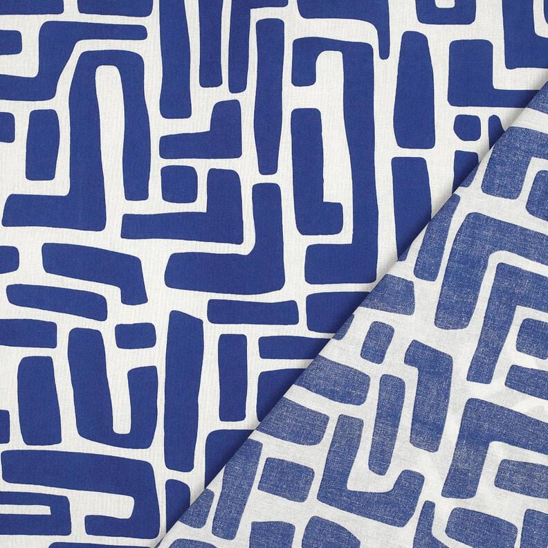 Coated Cotton abstract – royal blue/offwhite,  image number 4