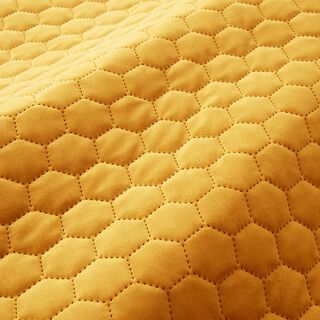 Upholstery Fabric Velvet Honeycomb Quilt – mustard, 
