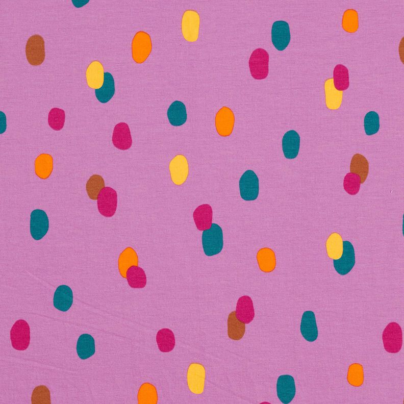 French Terry colourful splashes – pastel violet/orange,  image number 1